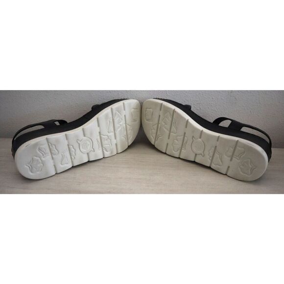 Børn Women's Sz 10M Black Faro Leather Ankle Strap Platform Sandals - Picture 4 of 10